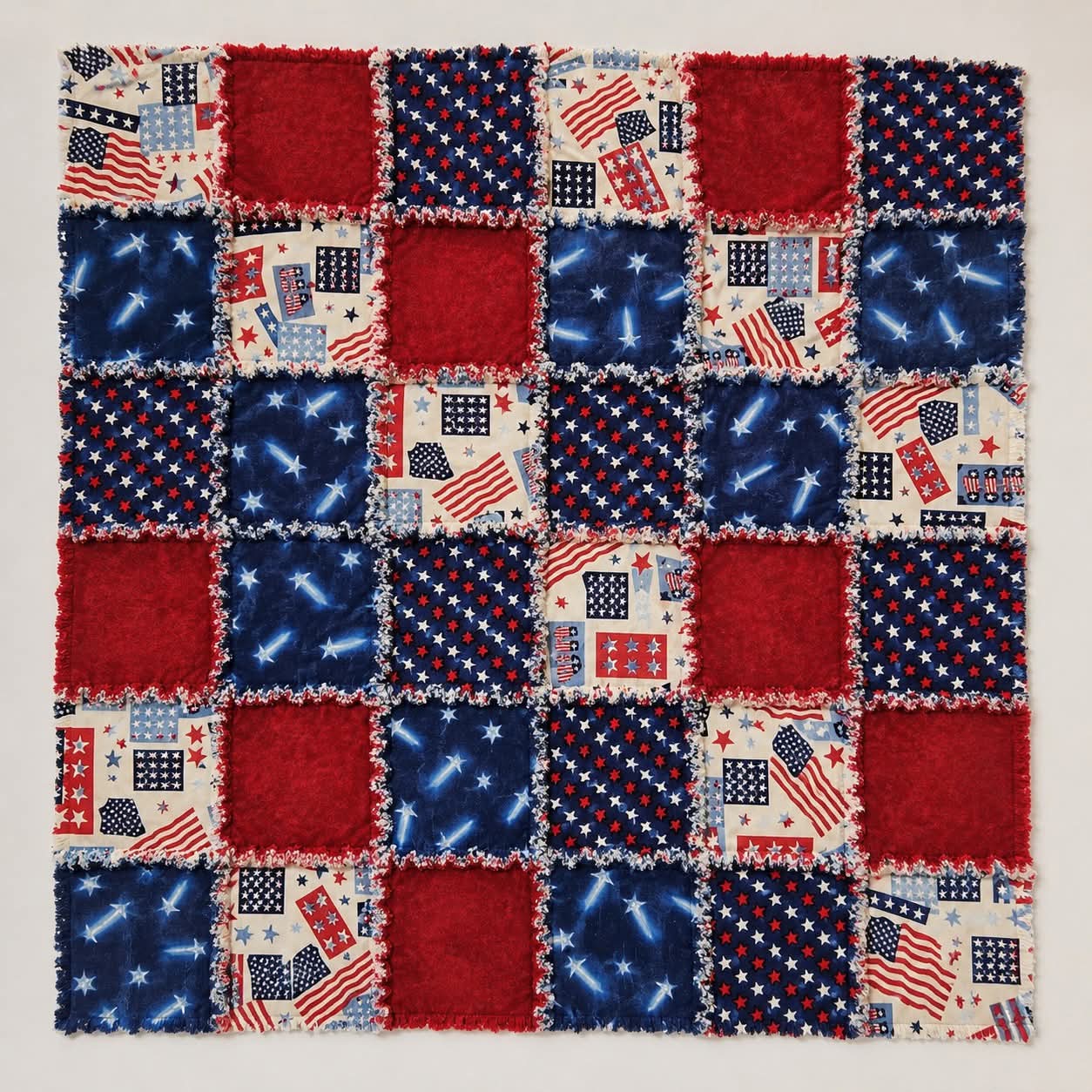 Stars & Stripes Patriotic Rag Quilt Kit